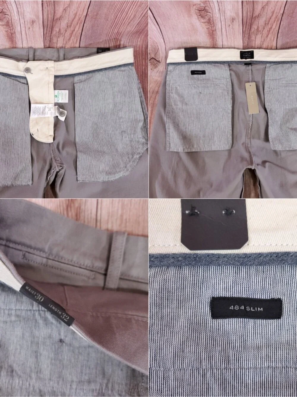 *READ* NWT J Crew Mens 30x31.5(32) 484 Slim fit Stretch Chino Pants Gray E1589